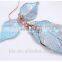 2016New desgin simple blue paint leaf women drop earring leaf shape tassel earrings