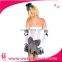 sexy Lolita maid costume halloween fancy dress outfit white french maid costume dress off shoulder with gloves,hat,neckwear