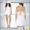 Western European Style Party Dress Backless Designs in White Color