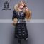 Women Cuff Black Long Down Coat Brand Goose Down Jacket With Luxury Raccoon Fur collar