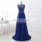 Elegant A Line Beaded Chiffon Royal Blue Long Evening Dresses Formal Evening Gowns LX351