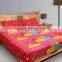 Pink & Blue Cartoon Double Bedsheet With 2 Pillow Covers