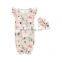 colorful blooming flower pattern flutter sleeve Wholesale Baby Girls Sleeping Bags.matching headband