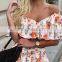 2020 Hot New Summer Butterfly Print Lady Boat Boat Neck Elegant Casual Sexy Dress