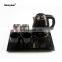 hotel kettle/hotel guest room product double shell 1.2L electric kettle with welcome tray set/electric kettle with teapot set