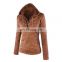Fashion Women's Jackets New Autumn Regular Length Leather Hooded Jacket For Female