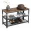 K&B 3-tier metal frame shoes organizer rack with seat shoe rack stand for entryways