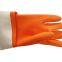 Heavy Duty Orange Latex Industrial Gloves Unlined  Straight Cuff Gloves