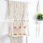 Hot Sold Macrame Wall Hanging Plant Hanger Woven Wooden Plant Pot Holder Indoor Outdoor Macrame Shelf