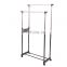 Factory direct sell Adjustable double pole Rod stiness steel Garment Rack Rolling Clothes Organizer