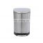 Eco-friendly mute indoor silver stainless steel trash can /garbage bin with foot pedal dustbin