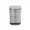 Eco-friendly mute indoor silver stainless steel trash can /garbage bin with foot pedal dustbin