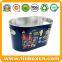 3L/5L/8L Customized Heineken Galvanized Tin Ice Bucket With Double Sides Printing and Handle For Beer