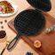 Cast Iron Waffle Maker [ Made in China ] Nonstick Seasoned Coating, Portable DIY Waffle Maker for Kitchen and Camping