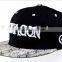 Fashion Korean Snake Leather Brim Embroideried Children Kids Flat Hiphop Caps