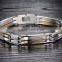 Unisex Men's Plated Gold Biker Stainless Steel Link Chain Bracelet Wrist Cuff Bangle