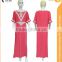2016 latest fashion elegance short sleeves red maxi dress with fasion rope embroidery and beads