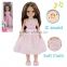 Pretty 18 inch american clothes doll girl with real hair vinyl head blow mould body with EN71