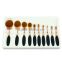 Chinse Factory whosale toothbrush makeup brush set 10pcs rose gold oval makeup brush set