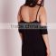 XXL - 6XL plus size black cold shoulder swing dress for fat women