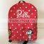 1# cute embroidery tarpaulin backpack with cartoon figure for students