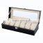 China Factory Wholesale 6 Slots Leather Watch Boxes With Window.Accept Custom.