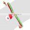 Christmas gift snowman charm bracelets with neon color for OEM your christmas party bracelets