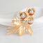 Trendy Wedding Bouquet Clothes Sweater Accessories Flower Brooches Imitation Pearl Rhinestone Brooch Pins for Women Jewelry Gift