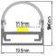 Hot square aluminum profile with round diffuser for led ceiling light