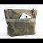 Custom high quality waxed canvas zippered pouch