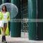 European style durable fashion yellow polyester fabric with PVC pu coating waterproof long raincoat poncho rainsuit