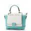 fake leather contrast color ladies hand bag