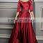 Made in China top selling charming red chiffon v-line evening dress
