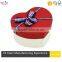 Graceful Ribbon Red Heart Shape Box For Jewelry