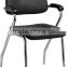 Stack bentwood PVC upholstery chrome Chair with solid wood arm training office Chair A32-H08