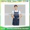 New Design Restaurant Staff Cross Back Bib Apron Cotton Denim Kitchen Apron With three Pocket