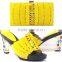 Ladies stone design handbags mix high-heeled shoes african shoes and bag set for women