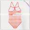Ruffle stripe girls tankinis