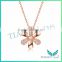 New Style Fashion Flower Rose Gold Necklace White Moissantie Diamond Pendants