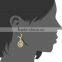 Top fashion 316L stainless steel rose gold plated leaf diamond accented drop dangle earring
