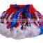 Wholesale chevron satin and chiffon tutu skirt fluffy dancewear for baby girl