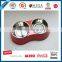 High Quality Stainless Steel 18/8 Pet Bowl With Melamine Base, Double Dog Bowl for Both Water and Food
