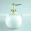 White ceramic bathroom accessories set 2 / lotion dispenser & tumbler with color gift box