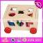 High quality educational kids matching learning wooden shape sorter box W11G003