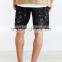 Modern linen full flowers printed mens shorts