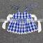 Bulk Wholesale Clothing Blue Checked Summer Outfits Kids Clothing