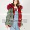 Myfur Fashion Army Green Parka with Fox Fur Lining And Big Size Raccoon Fur Hooded Parka