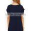 2015Latest Ladies Western Dress Designs Roll Sleeves Shift Dress for Women