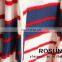 Fashion hoodies long length cardigan sweater red and white striped sexy girls sweater