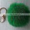 Colorful and cute real rabbit fur pom pom ball keyrings